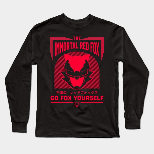 GO FOX YOURSELF! (Printed in Red) Limited Edition Long Sleeve T-Shirt by TheImmortalRedFox